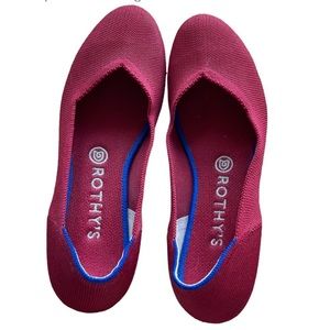 Rothy’s Size 9 Red Flats with Rounded Toe